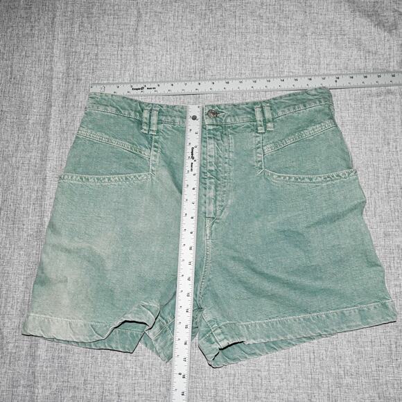 Isabel Marant $335 Esquia High-Waisted Denim Shorts in Washed Green 44 34w - Picture 10 of 11